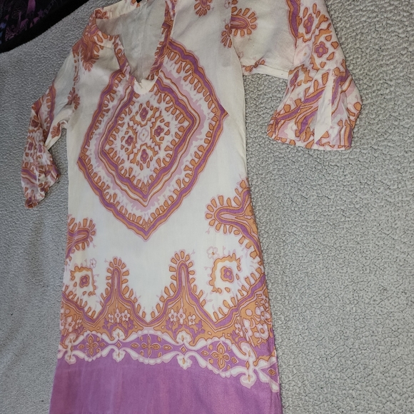 J. Crew Gorgeous 😍 , Orange , And Purple , Boho , Style Dress - Picture 6 of 16